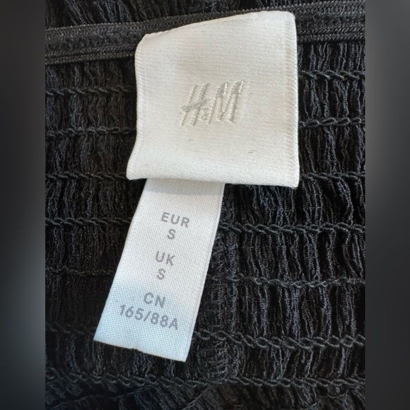 H&M Black Smocked Maxi Dress | Size Small - Picture 5 of 6
